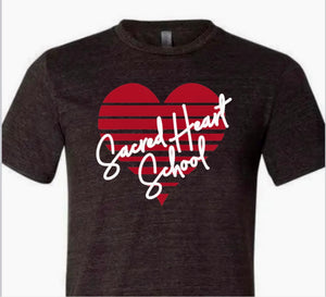 SACRED HEART Striped Heart Tee