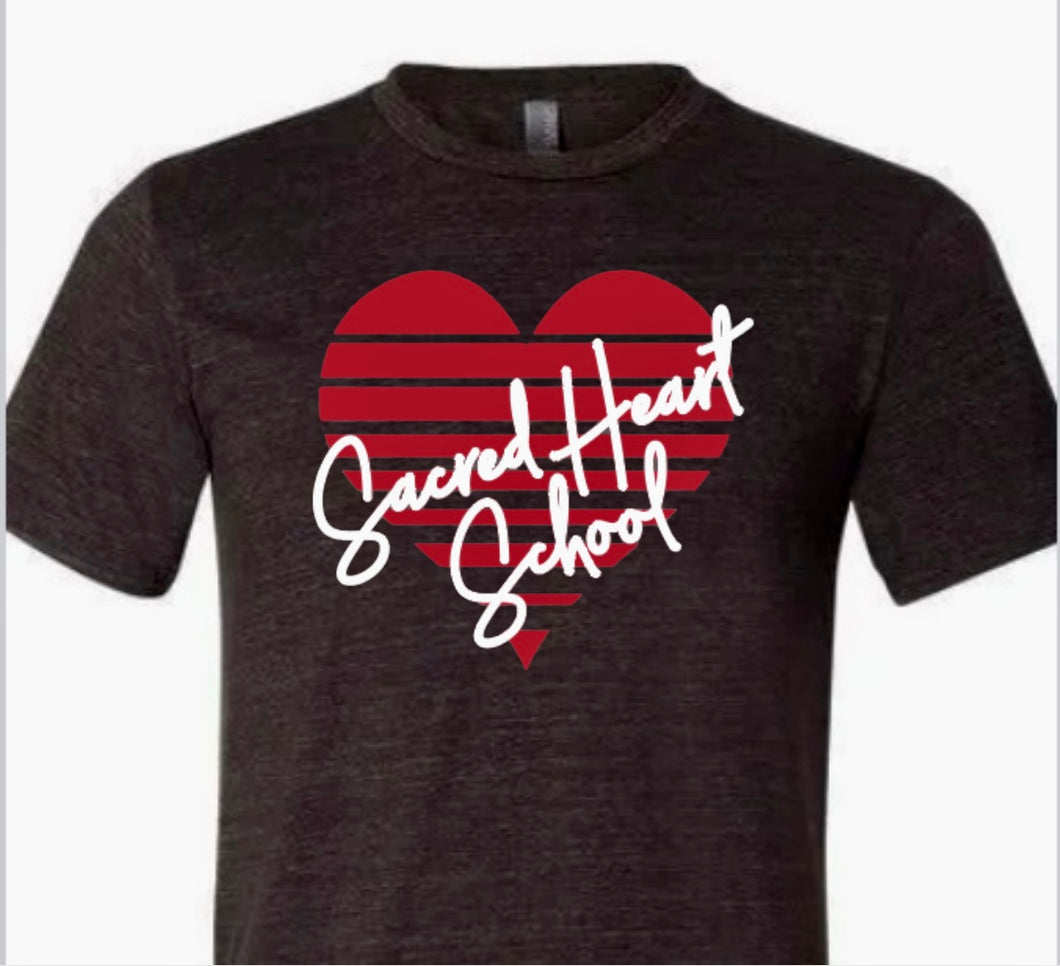 SACRED HEART Striped Heart Tee